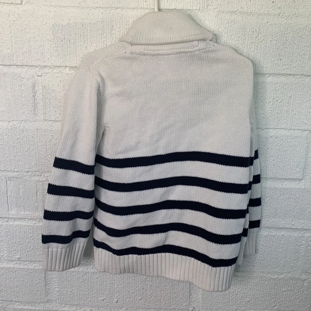 Gymboree Nautical Knit Striped Navy White Button Down Sweater size 4